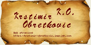 Krstimir Obretković vizit kartica